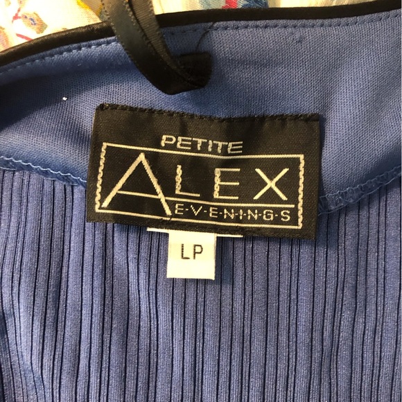 VTG Alex Evenings Large Petite Elegant Blue Women's Shimmer Embellished Jacket - Picture 4 of 4